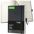Produktbild: SIGEL C2610 Terminplaner Tageskalender 2026, ca. A5, schwarz, Hardcover, 400 Seiten, Gummiband, Stiftschlaufe, Archivtasche, aus nachhaltigem Papier, Kalenderbuch Conceptum