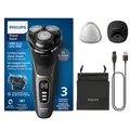 Produktbild: PHILIPS Shaver Series 3000 – Elektrischer Rasierer für Herren, Nass- und Trockenrasur, Schwarz, mit SkinProtect-Technologie, ausklappbarem Bartschneider, Ladestation und Reisetasche (Modell S3342/13)