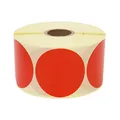 Produktbild: Prolac Markierungspunkte – 1000 Stück Bunte Klebepunkte auf Rolle, 25x25 mm - Rot, Glue Dots, Selbstklebende, Runde Aufkleber perfekt für Kennzeichnung im Büro, Sticker rund
