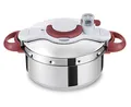 Produktbild: Tefal P46207 | Clipso Minut' Perfect Schnellkochtopf | mit Garbkorb und Timer | 6Liter | edelstahl/weiß/rot