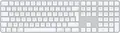 Produktbild: Apple Magic Keyboard with Touch ID and Numeric Keypad Tastatur USB-C kabellos Bluetooth QWERTZ Deutsch weiße Tasten (MXK73D/A)