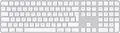 Produktbild: Apple Magic Keyboard Touch ID NumKey Bluetooth Tastatur Deutsch, QWERTZ, Mac Weiß Wiederaufladbar, Fingerabdruckleser, mit