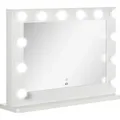 Produktbild: HOMCOM Hollywood Spiegel Eisen Glas MDF Weiß 80L x 60B x 20H cm