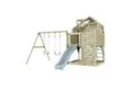 Produktbild: OutdoorToys Spielturm Lasse, aus Holz in Eisblau mit Kinderschaukel & Rutsche, Kletterwand
