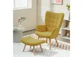 Produktbild: HOMCOM Relaxsessel mit Hocker, Kordoptik, Holzbeine (Ohrensessel, 2-St., Polstersessel), für Wohnzimmer, Orange