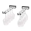 Produktbild: Roysmart 2 Stück Weinglashalter, Gläserhalter zum Aufhängen Metall Weingläser Halterung Gläserschiene Halter Unter Schrank Hängendes Weinglasregal für Bartheken, Küchen (Schwarz)