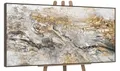 Produktbild: YS-Art XXL Abstrakt Acryl Luxus Design Gemälde auf Leinwand mit Rahmen glühen handgemalte Wandbilder Wohnzimmer modern Wohndekor Bilder echte Kunst 120x60 cm