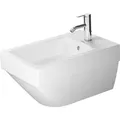 Produktbild: Duravit Vero Air Wand- Bidet 37x57cm, mit Überlauf, mit Hahnlochbank, 1 Hahnloch, inklusive Durafix, 22741500001, Farbe: Weiß mit Wondergliss