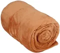 Produktbild: Arti Casa Fleecedecke 150 x 200 cm - Tagesdecke - Kuscheldecke - Sofa Überwurfdecke - 1-Personen Sofadecke - Dekoration Wohnzimmer - Terrakotta Orange - Fleece/Polyester