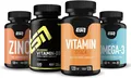 Produktbild: ESN 4ER PACK KAPSELN HOCHDOSIERT ZINC+ VITAMIN D3 + OMEGA 3 + VITAMIN STACK