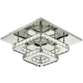 Produktbild: LED Deckenleuchte Deckenlampe Kristall Lampe K9 36W Moderne Unterputz Licht,30x30x13cm - Silber