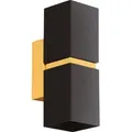 Produktbild: PASSA Wand-/Deckenleuchte Lampe Beleuchtung - L5,5 x H17 x AL8,5 cm - schwarz, gold - IP20 - Schwarz/Gold
