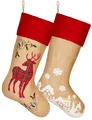 Produktbild: Weihnachtsstrumpf 2er-Set Nikolausstiefel Weihnachtsdeko Geschenk Socke Nikolaus
