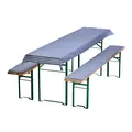 Produktbild: NYVI Bierbankauflagen Set NYVIGala 3 teilig - Auflagen für Bierzeltgarnitur - Tischdecke für Biertisch & Sitzpolster für Bierbänke Größe:240x90 cm;Farbe:Blau Kariert