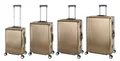 Produktbild: Aluminium Reisekoffer Gepäck-Set, Travelhouse® Tokyo, Trolley mit 4 Rollen, Aluminium Hartschale - Reisekoffer S+M+L+XL - Champagner