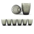 Produktbild: Hanseküche Trinkgläser Set 6x 300 ml | Hochwertige graue Gläser | Wassergläser Trinkgläser Saftgläser Drinkgläser Küchengläser bunt | spülmaschinenfest aus Glas Wasserglas,trinkglas,Design (Grau)