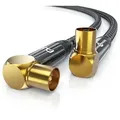 Produktbild: CSL -7,5m HDTV Antennenkabel mit Braiding, Antennenstecker (Winkel) zu Antennenkupplung (Winkel), 135Db 75 Ohm - 90° Grad gewinkelt – DVB-T und ...