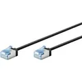 Produktbild: Ultraflexibles Cat.6a Patchkabel slim, U/FTP schwarz, 0,5 Meter, extrakurze Stecker