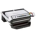 Produktbild: Tefal OptiGrill Kontaktgrill, 6 automatische Programme, Garstufenanzeige, passt Temperatur und Grillzyklus ans Grillgut an, antihaftbeschichtete abnehmbare Platten, Elektrogrill, Edelstahl, GC705D16