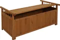 Produktbild: Aufbewahrungstruhe HWC-O13, Gartentruhe Auflagenbox Truhe, Tanne Holz 53x108x60cm natur