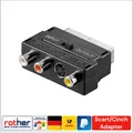 Produktbild: Scart Adapter, Scartstecker 21-Pin > 3x Cinch-Buchse + Mini-DIN 4-Buchse S-Video