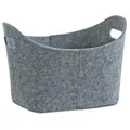 Produktbild: Zeller Present Handels GmbH Zeller Filzkorb, oval, 31,5 x 19 x 21 cm, Einfache Handhabung durch praktische Griffe, Farbe: grau 14301