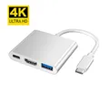 Produktbild: TradeNation Laptop-Dockingstation 3IN1 USB C Hub Adapter Typ-C auf USB HDMI 4K HD TV Kabel Mac Samsung, (1 St), Schnellladen