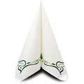 Produktbild: Mank COLOUR LINE, Airlaid Servietten in Grün-Weiss, 40x40cm, Tischdekoration Hochzeitsdeko Servietten falten stoffähnlich stoffoptik hochwertig, 50 Stück
