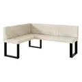 Produktbild: MEBLINI Eckbank für Esszimmer - Küchenbank - Essecke - Sitzecke Küche - Peter - U-Beine 128x168x87cm Links - Creme Samt