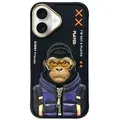 Produktbild: Nimmy Cool&Cute 2.0 Monkey Hülle iPhone 16 - Schwarz