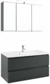 Produktbild: Held Möbel Waschtisch - Set Cardiff 100 cm graphitgrau/hochglanz grau