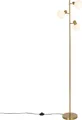 Produktbild: QAZQA - Art Deco Stehleuchte I Stehlampe I Standleuchte I Lampe I Leuchte Gold I Messing mit Opalglas 3-flammig verstellbar - Anouk I Wohnzimmer I Schlafzimmer - Länglich - LED geeignet E14