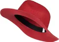 Produktbild: styleBREAKER Damen Panama Sonnenhut aus Papierstroh | Faltbarer Knautschhut mit breiter Krempe | Sommer Fedora Hut für Strand und Festival, Farbe:Rot