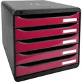 Produktbild: Exacompta Schubladenbox Big Box Plus 5 offene Schubladen Himbeer glossy 3097284D