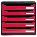 Produktbild: Exacompta 3097284D Schubladenbox Big Box Plus, 5 offene Schubladen, Iderama - Himbeerfarben glossy