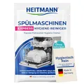 Produktbild: HEITMANN Spülmaschinenreiniger Express Hygiene-Reiniger 30 g | Dreifach-aktiv gegen Fett, Kalk & Gerüche | Maschinenreiniger für Spülmaschine | Für Sprüharme, Filter & Innenraum