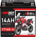 Produktbild: Langzeit Gel Motorradbatterie YT14B-4 14Ah 12V