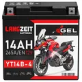 Produktbild: Langzeit YT14B-4 Motorradbatterie GEL 14Ah GT14B-4 YT14B-BS 51201 51422 51221