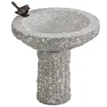 Produktbild: Vogeltränke Wasserstelle aus Granit mit Bronze-Vogel Ø 35 cm Höhe 40 cm, Dehner