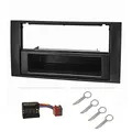Produktbild: tomzz Audio 2415-041 Radioblende Set kompatibel mit Ford Focus 2 Fiesta C-Max S-Max Galaxy Mondeo Kuga Transit schwarz mit Quadlockadapter ISO Entriegelungsbügel