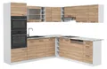 Produktbild: Eckküche Vicco R-Line Sonoma/Weiß 247 x 237 cm ohne Arbeitsplatte, Model 37694