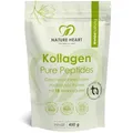 Produktbild: Nature Heart Kollagen Pure Peptides Pulver 450g – hydrolysiertes Kollagen Typ I aus Weidehaltung – geschmacksneutral, löslich mit über 91% Protein