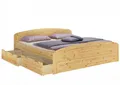 Produktbild: ERST-HOLZ Massivholzbett Funktionsbett 200 x 200 Kiefer mit 3 Bettkästen und Rollrosten, Kiefer farblos lackiert