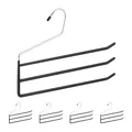 Produktbild: Hosenbügel mehrfach 5er Set Mehrfachbügel Metall 3 Hosenstangen offen rutschf...