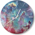 Produktbild: DEQORI Glasuhr Ø30 cm Römisch 'NASA Nebula Realaufnahme' Wanduhr Glas Uhr Design leise