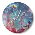 Produktbild: DEQORI Glasuhr | rund Ø 30 cm | Motiv NASA Nebula Realaufnahme | ausgefallene leise Design Uhr aus Glas | Wanduhr für Wohnzimmer & Küche | moderne Hingucker Uhr für die Wand