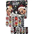 Produktbild: Disney Minnie Mouse Adventskalender mit 12 Paar Socken Größe 35-41 für Damen Weihnachtskalender mit Sneakers und langen Socken