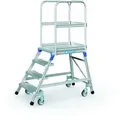 Produktbild: Fahrbare Aluminium-Plattformleiter - 4 Stufen, 0,96 m