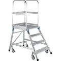 Produktbild: Podesttreppe 4 Plattform-H.960mm Stufen u.Plattfom Alu.geriffelt eins.ZARGES