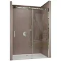 Produktbild: doporro Dusch-Schiebetür Duschtür Nischentür Duschabtrennung Duschkabine Klarglas Teramo4, 140x195 cm, Einscheibensicherheitsglas 140 cm x 195 cm